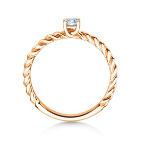 Engagement ring Classic Loop in 9K rosé gold with lab-grown diamond 0.15ct E/VS