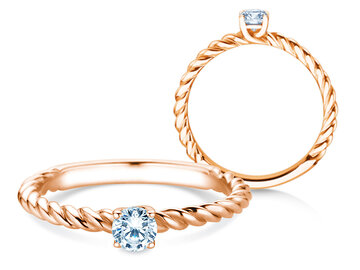 Engagement ring Classic Loop in 9K white gold with diamond 0.25ct H/SI