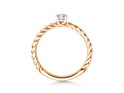 Engagement ring Classic Loop in 9K rosé gold with diamond 0.25ct H/SI