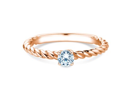 Engagement ring Classic Loop in 9K rosé gold with diamond 0.25ct H/SI