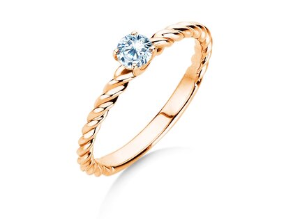 Engagement ring Classic Loop in 9K rosé gold with diamond 0.25ct H/SI