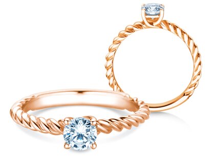 Engagement ring Classic Loop in 9K rosé gold with diamond 0.50ct H/SI