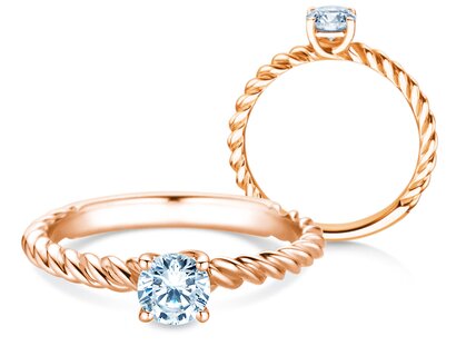 Engagement ring Classic Loop in 9K rosé gold with lab-grown diamond 0.50ct