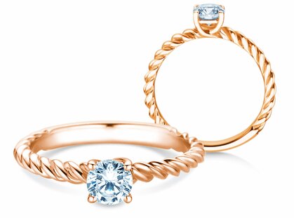 Engagement ring Classic Loop in 14K rosé gold with diamond 0.50ct H/SI