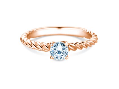 Engagement ring Classic Loop in 9K rosé gold with diamond 0.50ct H/SI