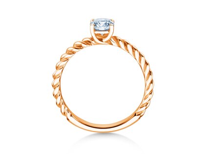 Engagement ring Classic Loop in 9K rosé gold with diamond 0.50ct H/SI