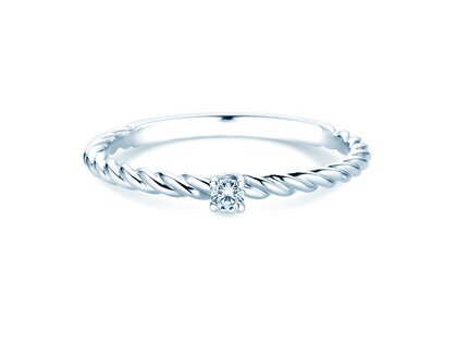 Engagement ring Classic Loop in silver 925/- with diamond 0.05ct H/SI