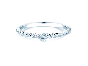 Engagement ring Classic Loop in silver 925/- with diamond 0.05ct H/SI