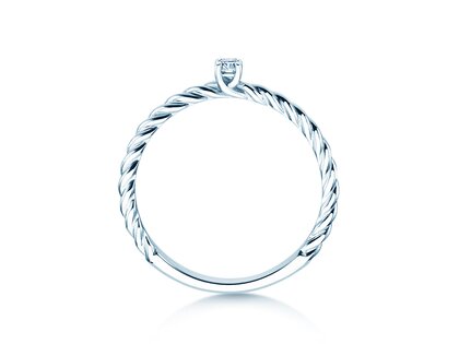 Engagement ring Classic Loop in silver 925/- with diamond 0.05ct H/SI