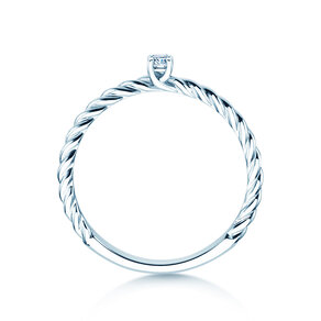 Engagement ring Classic Loop in silver 925/- with diamond 0.05ct H/SI