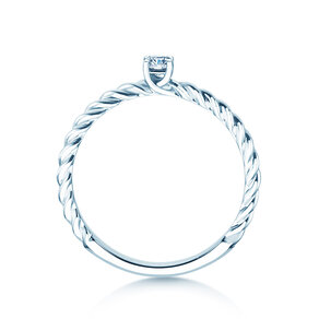 Engagement ring Classic Loop in 9K white gold with diamond 0.10ct H/SI