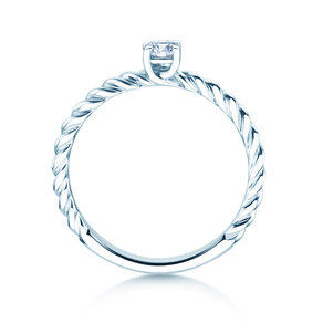 Engagement ring Classic Loop in 18K white gold with diamond 0.15ct H/SI