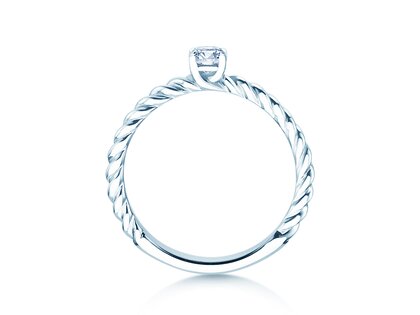 Engagement ring Classic Loop in 9K white gold with diamond 0.20ct H/SI