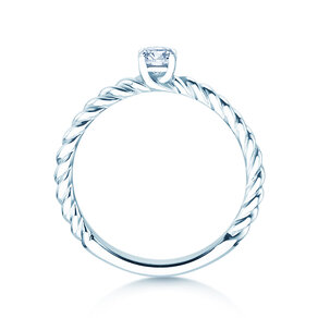 Engagement ring Classic Loop in 9K white gold with diamond 0.20ct H/SI