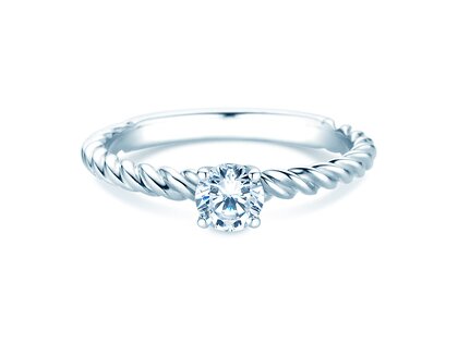 Engagement ring Classic Loop in 9K white gold with diamond 0.30ct H/SI