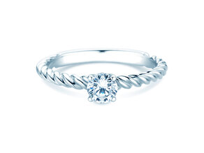 Engagement ring Classic Loop in 9K white gold with diamond 0.30ct H/SI