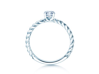 Engagement ring Classic Loop in 9K white gold with diamond 0.30ct H/SI