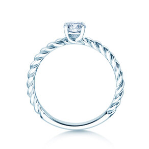 Engagement ring Classic Loop in 9K white gold with diamond 0.30ct H/SI