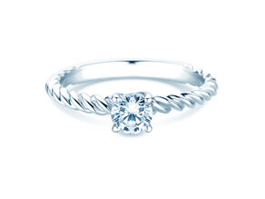 Engagement ring Classic Loop in 9K white gold with diamond 0.50ct H/SI