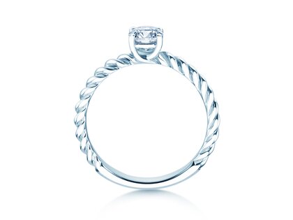 Engagement ring Classic Loop in 9K white gold with diamond 0.50ct H/SI