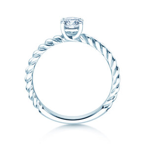 Engagement ring Classic Loop in 9K white gold with diamond 0.50ct H/SI