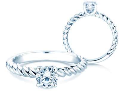 Engagement ring Classic Loop in 9K white gold with diamond 1.00ct H/SI