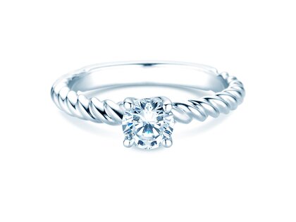 Engagement ring Classic Loop in 18K white gold with diamond 0.60ct H/SI