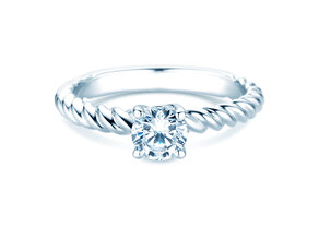 Engagement ring Classic Loop in 18K white gold with diamond 0.60ct H/SI