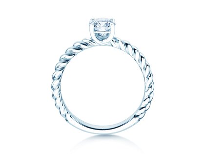 Engagement ring Classic Loop in 18K white gold with diamond 0.60ct H/SI