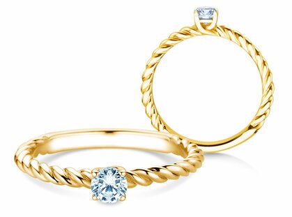 Engagement ring Classic Loop in 14K yellow gold with diamond 0.25ct G/SI