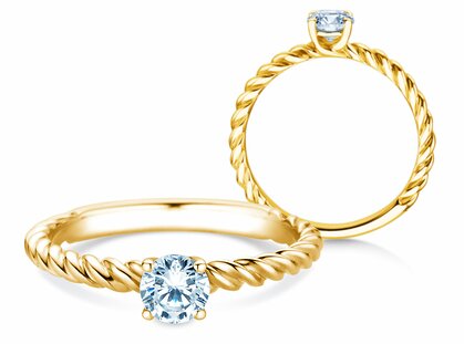 Engagement ring Classic Loop in 18K yellow gold with diamond 0.30ct G/SI