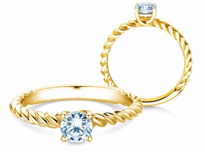 Engagement ring Classic Loop in 14K yellow gold with diamond 0.50ct G/SI