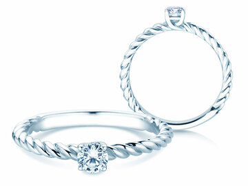 Engagement ring Classic Loop in 14K white gold with diamond 0.25ct G/SI