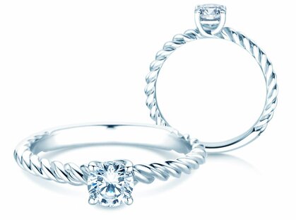 Engagement ring Classic Loop in platinum 950/- with diamond 0.50ct G/SI