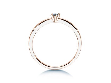 Engagement ring Classic Petite in 14K rosé gold with diamond 0.07ct G/SI