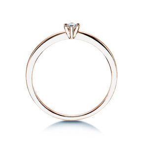 Engagement ring Classic Petite in 14K rosé gold with diamond 0.07ct G/SI