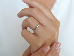 Engagement ring Classic Petite in 14K white gold with diamond 0.09ct G/SI