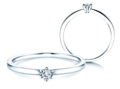 Engagement ring Classic Petite in white gold