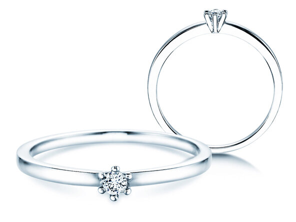 Engagement ring Classic Petite in white gold