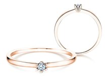 Engagement ring Classic Petite in 14K rosé gold with diamond 0.05ct G/SI