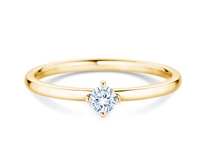 Engagement ring Compass in 14K yellow gold with diamond 0.15ct G/SI