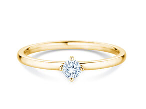 Engagement ring Compass in 14K yellow gold with diamond 0.15ct G/SI