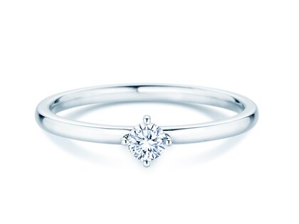 Engagement ring Compass in 14K white gold with diamond 0.15ct G/SI