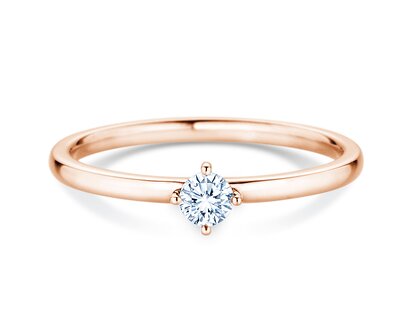 Engagement ring Compass in 14K rosé gold with diamond 0.15ct G/SI