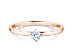 Engagement ring Compass in 14K rosé gold with diamond 0.15ct G/SI