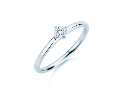 Engagement ring Compass in 14K white gold with diamond 0.15ct G/SI