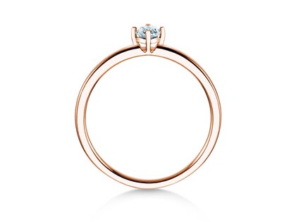 Engagement ring Compass in 14K rosé gold with diamond 0.15ct G/SI