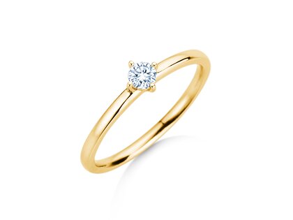 Engagement ring Compass in 14K yellow gold with diamond 0.15ct G/SI