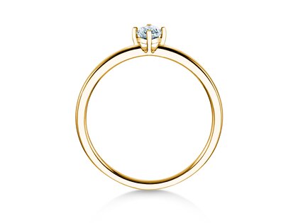 Engagement ring Compass in 14K yellow gold with diamond 0.15ct G/SI