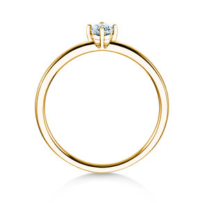 Engagement ring Compass in 14K yellow gold with diamond 0.15ct G/SI